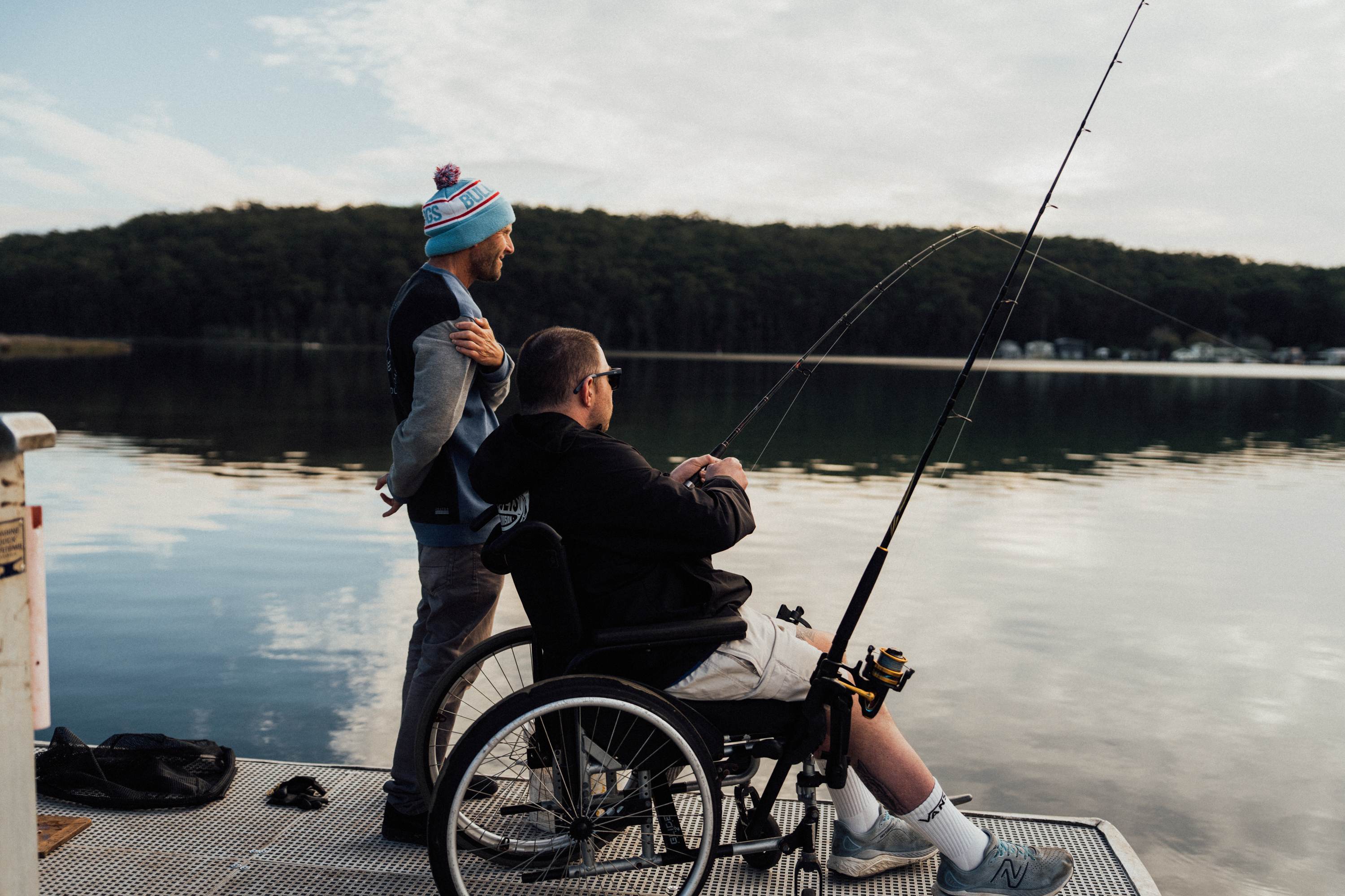 Harley fishing with Barney